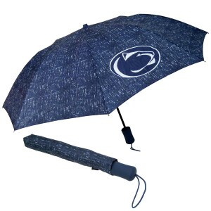 navy tweed print umbrella with Penn State Athletic Logo